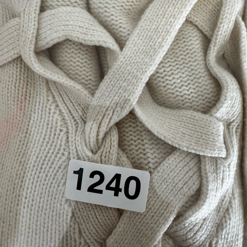 Ann Taylor Women's Wool‎ Cashmere Lace-Up Knit Sweater Medium Cream - Picture 10 of 10